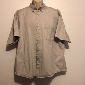 Caribou Creek Men’s XL Khaki Button Down Short Sleeve Shirt